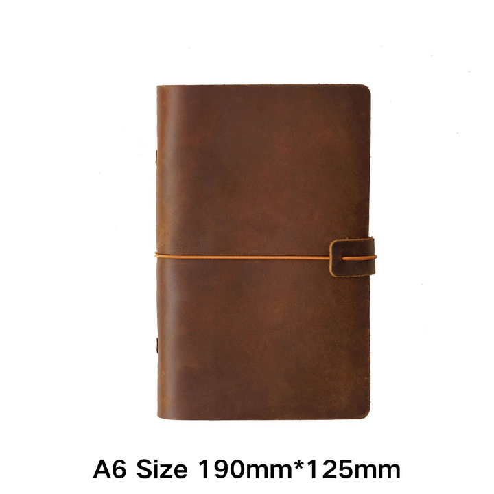 Classical Time Handmade Cowhide Planner Brown A6