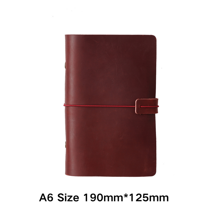 Classical Time Handmade Cowhide Planner Burgundy A6