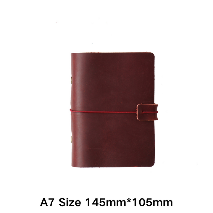 Classical Time Handmade Cowhide Planner Burgundy A7