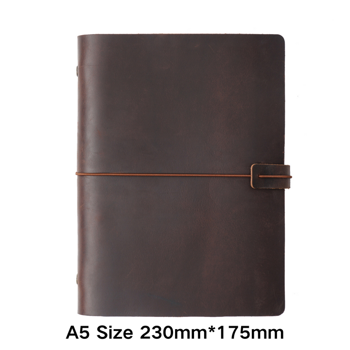 Classical Time Handmade Cowhide Planner Coffee A5