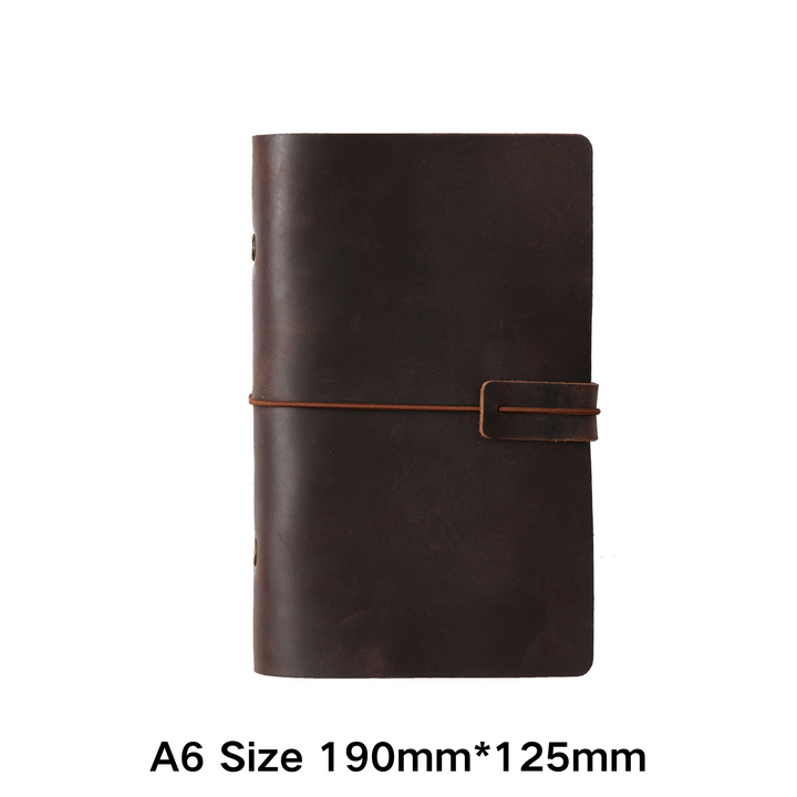 Classical Time Handmade Cowhide Planner Coffee A6