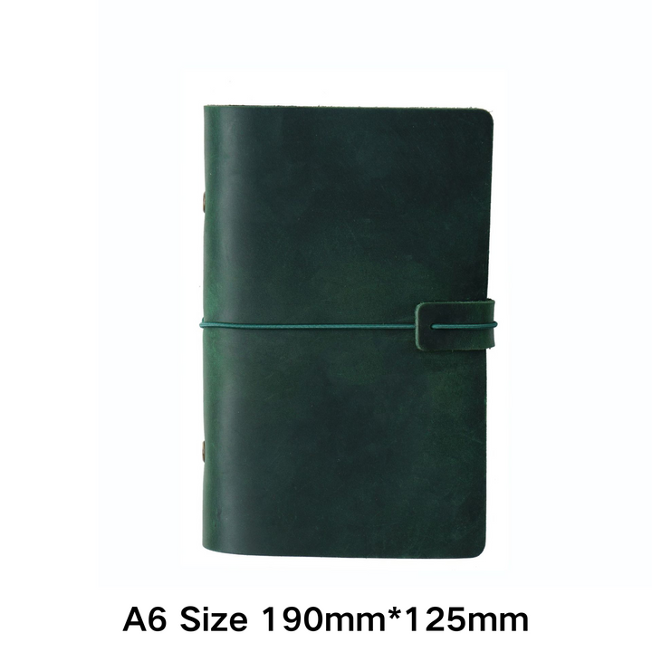 Classical Time Handmade Cowhide Planner Green A6