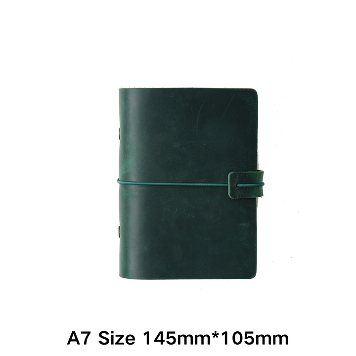 Classical Time Handmade Cowhide Planner Green A7