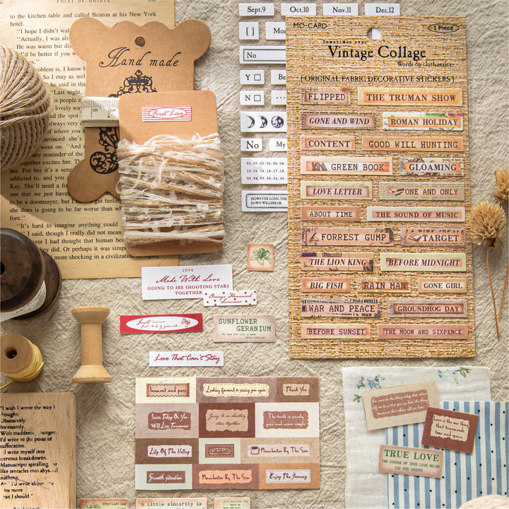 Cloth Stickers Words on Cloth Aesthetic Journal Theme