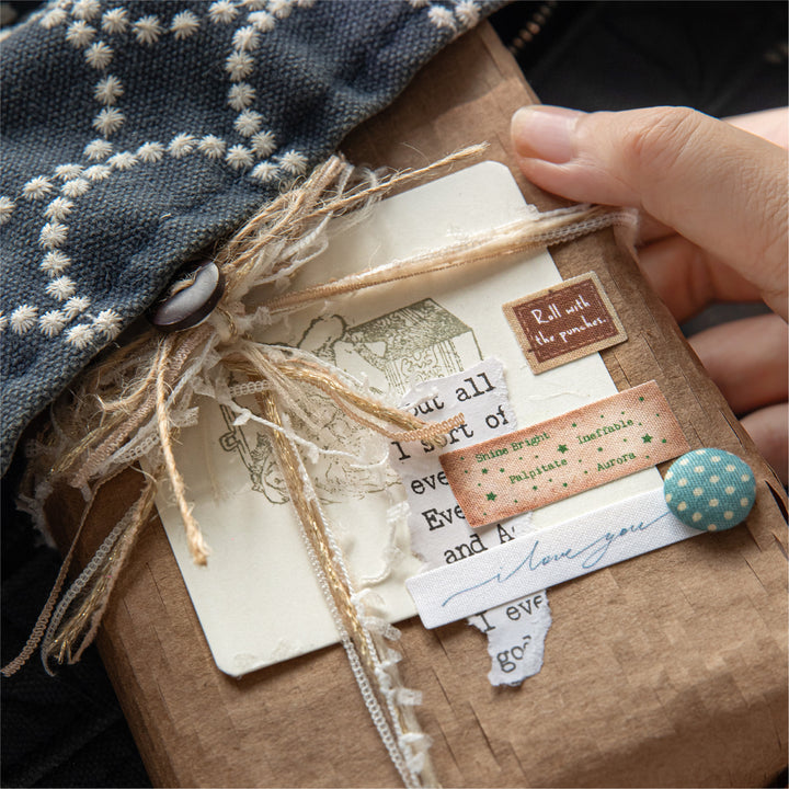 Cloth Stickers Words on Cloth Journal Collage Base