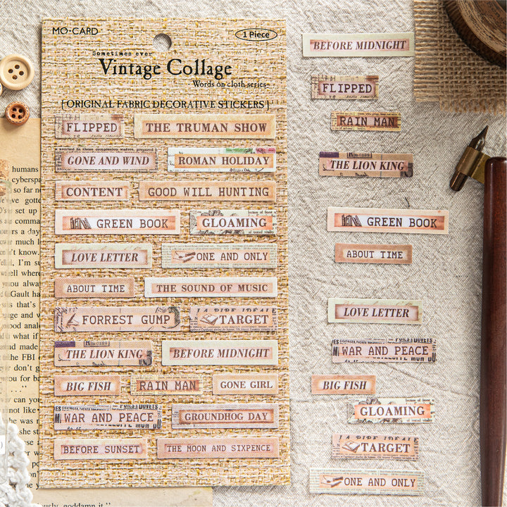 Cloth Stickers Words on Cloth Romantic Quote Design