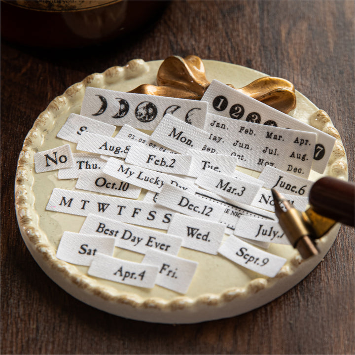 Cloth Stickers Words on Cloth Vintage Text Layout