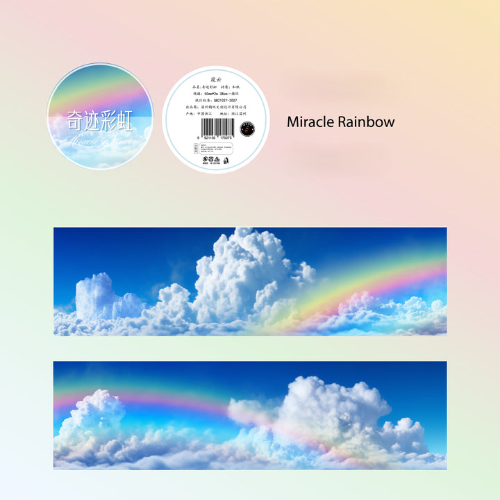 Cloud Series Miracle Rainbow Washi Tape Sky and Universe
