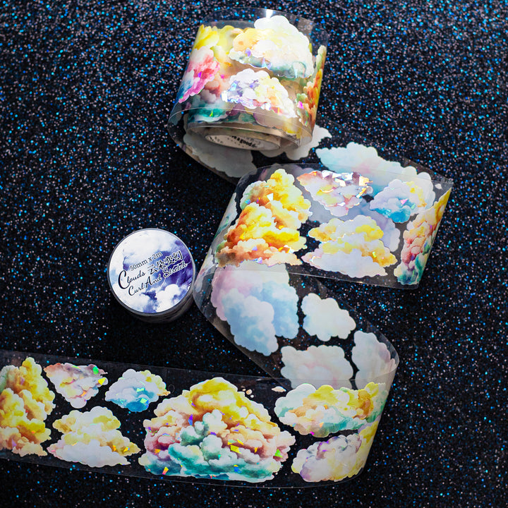 Clouds Curl And Stretch PET tape aesthetic weather style for bullet journal