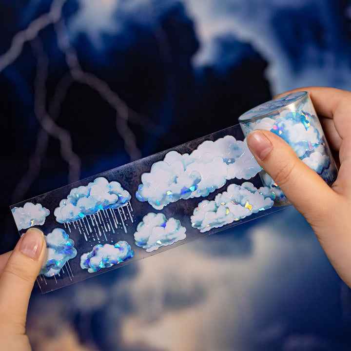 Clouds Curl And Stretch PET tape minimal style sky for scrapbooks