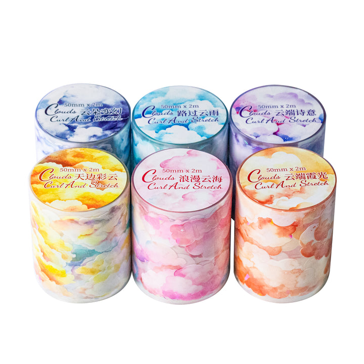 Clouds Curl And Stretch floating clouds PET journaling tape
