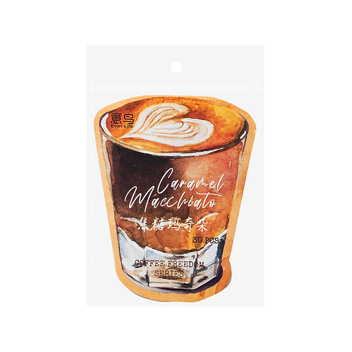 Coffee Freedom Series Coffee Stickers PET Suitable For Creative DIY