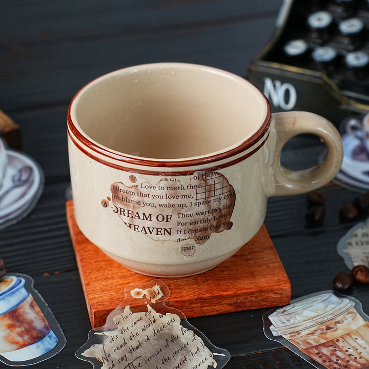 Coffee Freedom Series Coffee Stickers PET Vintage Journal
