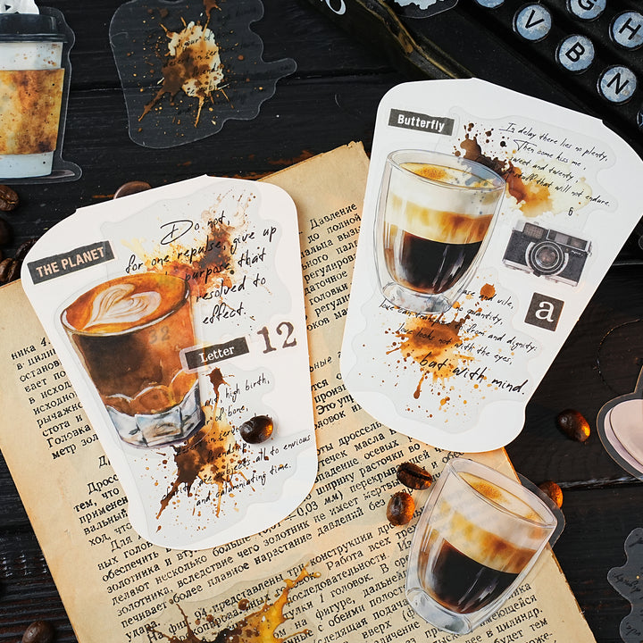 Coffee Freedom Series PET Coffee Stickers Creative Journaling