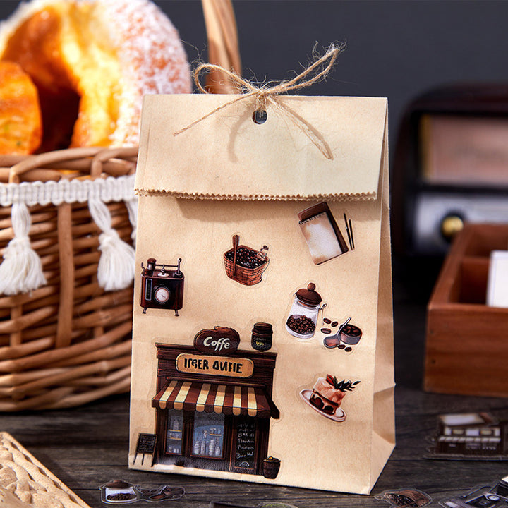 Coffee Sticker PET Cafe Shop Series Aesthetic Journal Decor