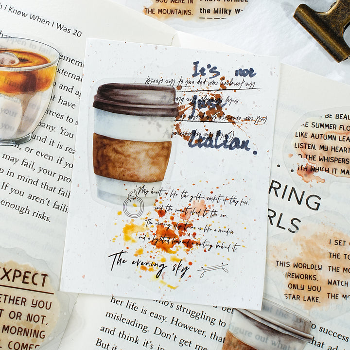 Coffee Stickers Coffee Freedom Series PET Daily Notes