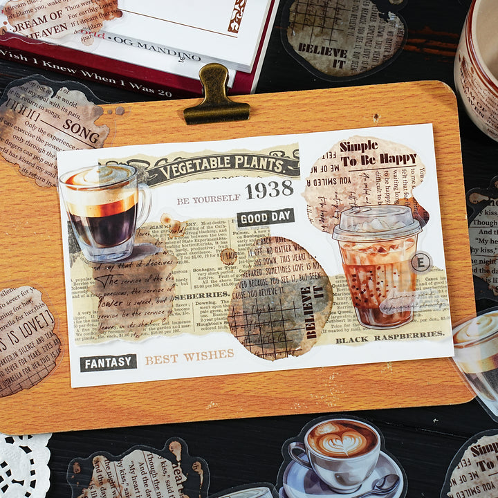 Coffee Stickers Coffee Freedom Series PET Decoration Stickers