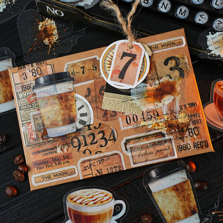 Coffee Stickers PET Coffee Freedom Series Journal Supplies
