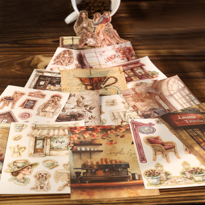 Coffee Stickers The story of the coffee shop washi and cardstock mix