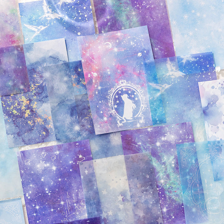 Color Blur Series Decorative Papers Romantic Dreamy Stars Pattern