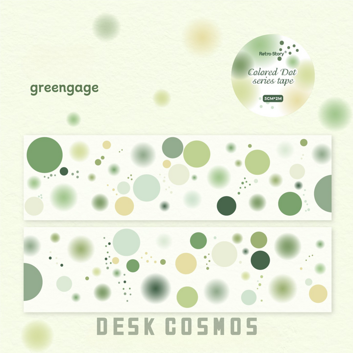 Color Sand Series Tape Greengage Polka Dots Bubbles Soft Design