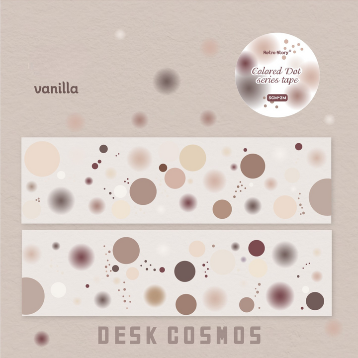 Color Sand Series Tape Vanilla Polka Dots Bubbles Cute Decoration