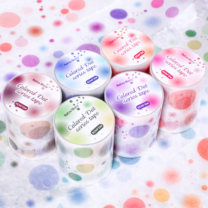 Color Sand Series Tape Watercolor Bubbles Polka Dots Romance