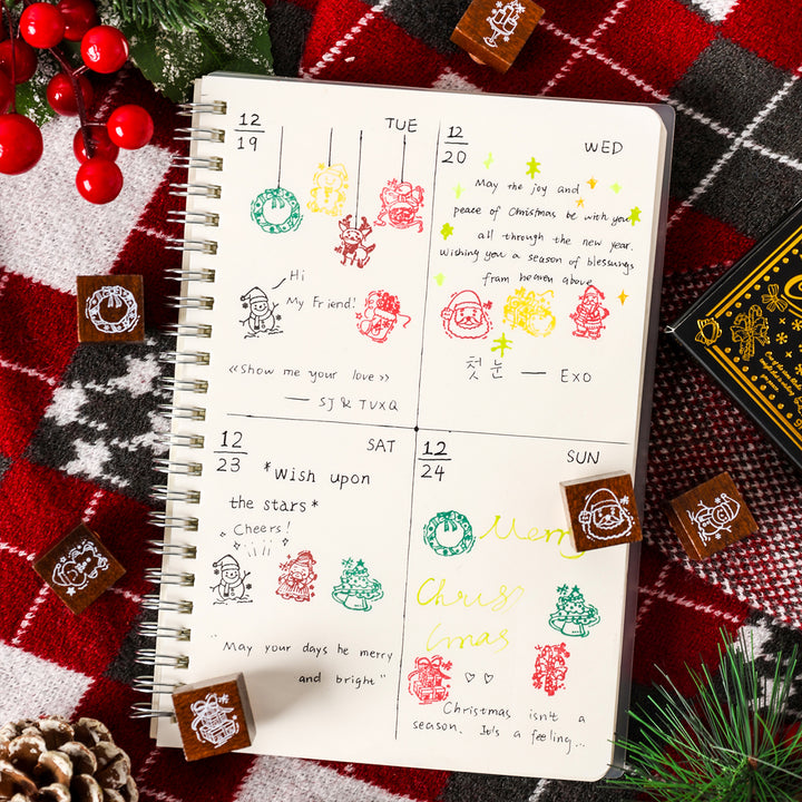 Colorful Christmas Evee DIY Wooden Stamps Fun