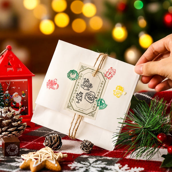Colorful Christmas Evee Wooden Stamps Festival Suitable for Scrapbook