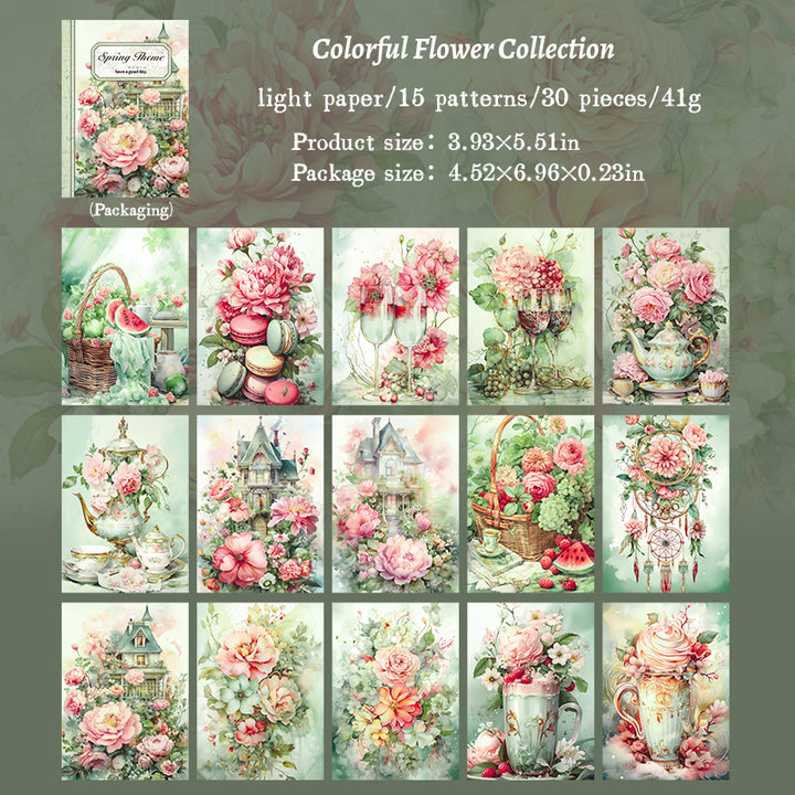 Colorful Flower Collection Journal Materials