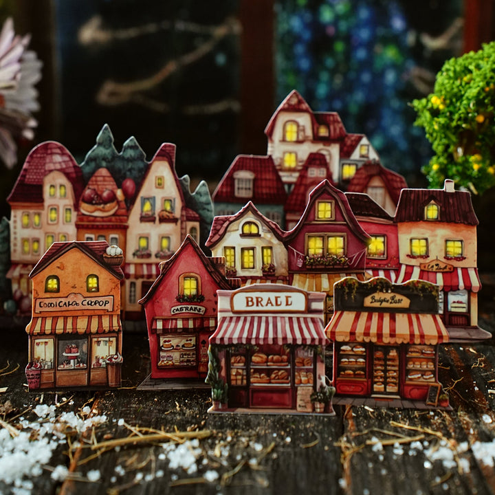 Colorful House Series Cardstock Cottage Stickers for Personalized Crafts