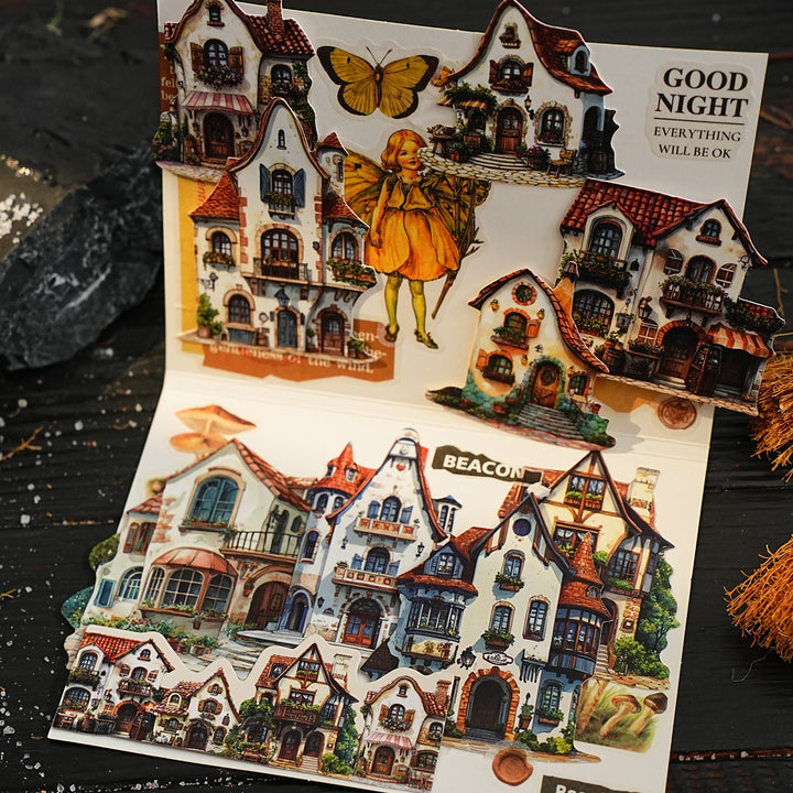 Colorful House Series Fairy Tale Stickers for Collage Design