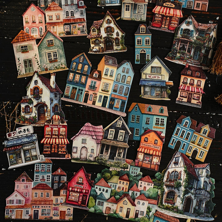 Colorful House Series Pastel House Stickers for Crafting