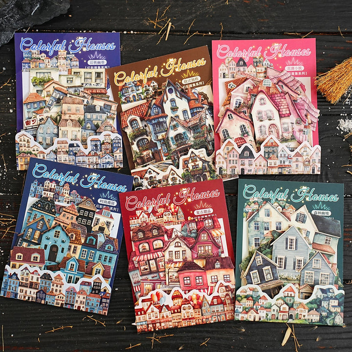 Colorful House Series Scenery Paper for Handmade Projects