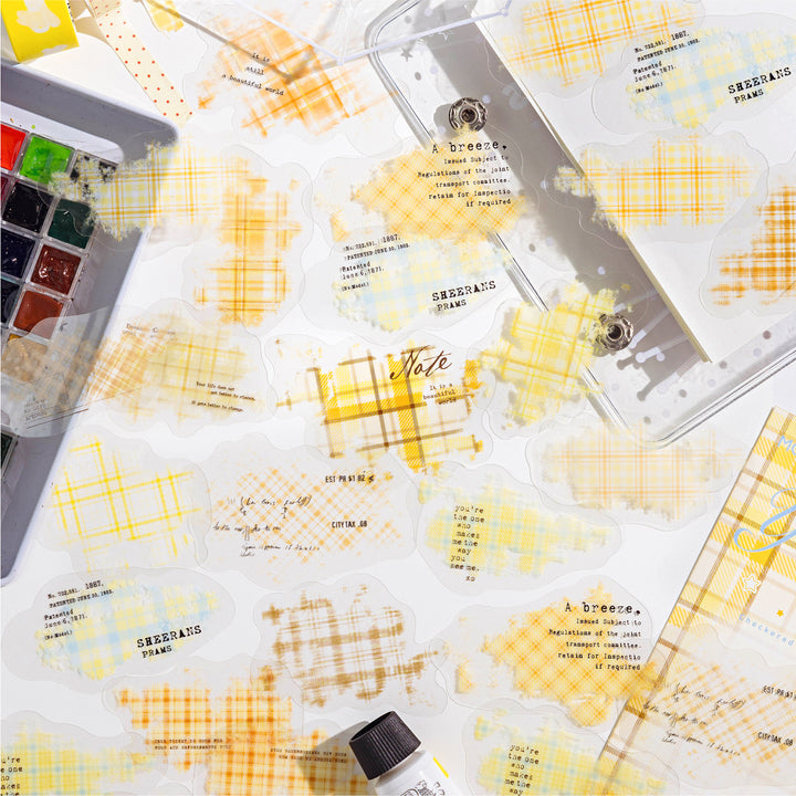 Colorful Plaid Paving Series Cute Stickers for Scrapbook