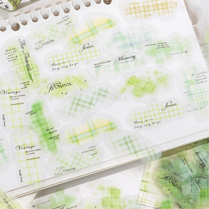 Colorful Plaid Paving Series Sticker Set for Journaling