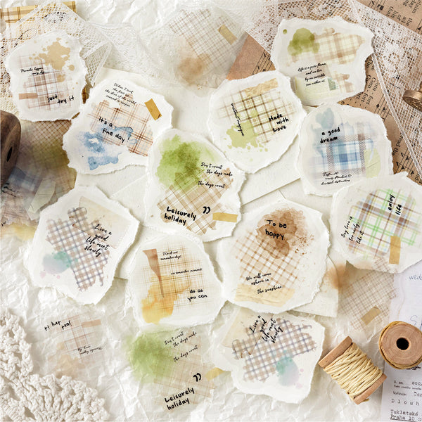 Colorful Plaid Paving Series Sticker for Journals
