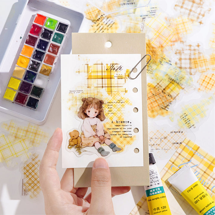 Colorful Plaid Paving Series Sweet Cute Decoration Stickers
