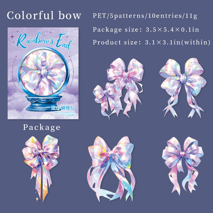 Colorful Bow Shell Polishing Sticker for Journals – Add a touch of elegance