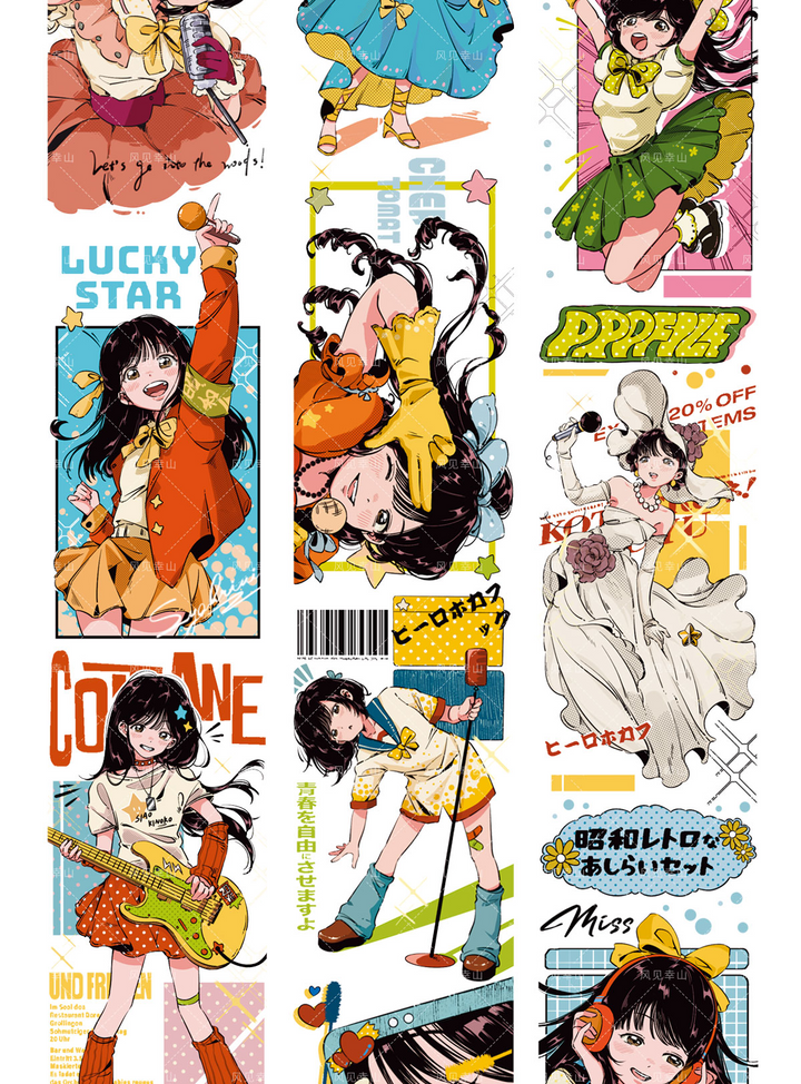 Comic Girl PET Tape Yinxi romantic girl theme