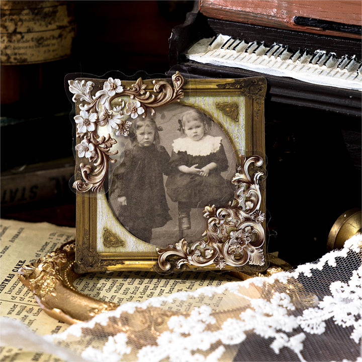 Corner Museum Series Vintage Border Floral Stickers for Arts and Crafts