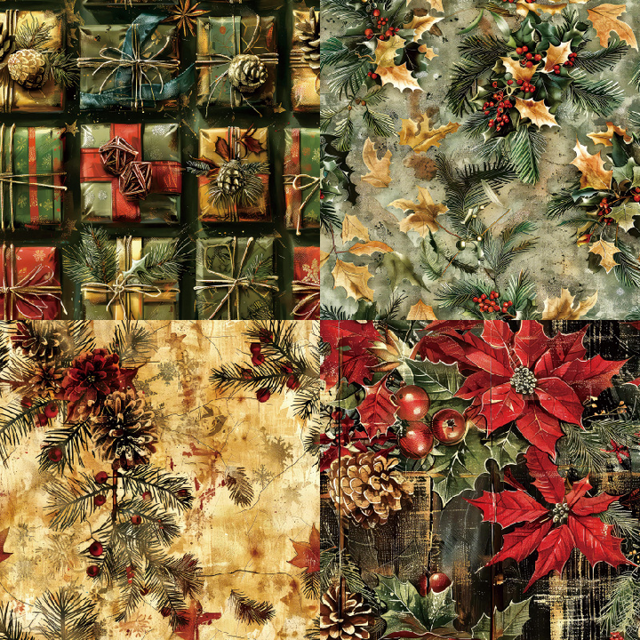 Craft Paper Background Christmas Atmosphere Festive Decorative Paper