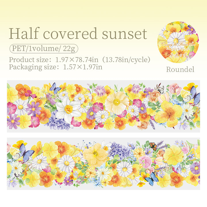 Crossing the Flower Sea Half Covered Sunset Floral Tape