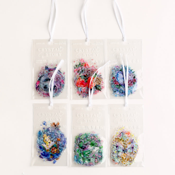Crystal Story PET Stickers Elegant Light Reflection Detailed Image