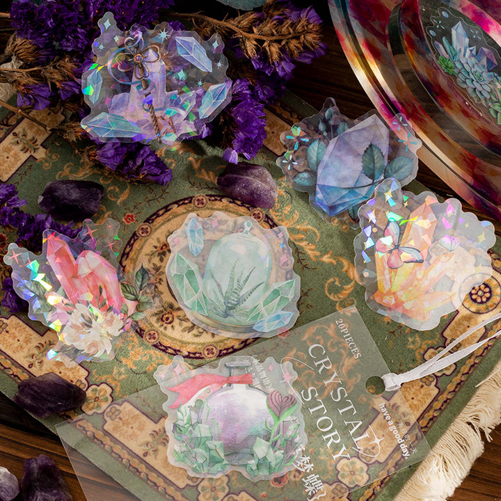 Crystal Story PET Stickers Magic Floral Holographic Decoration