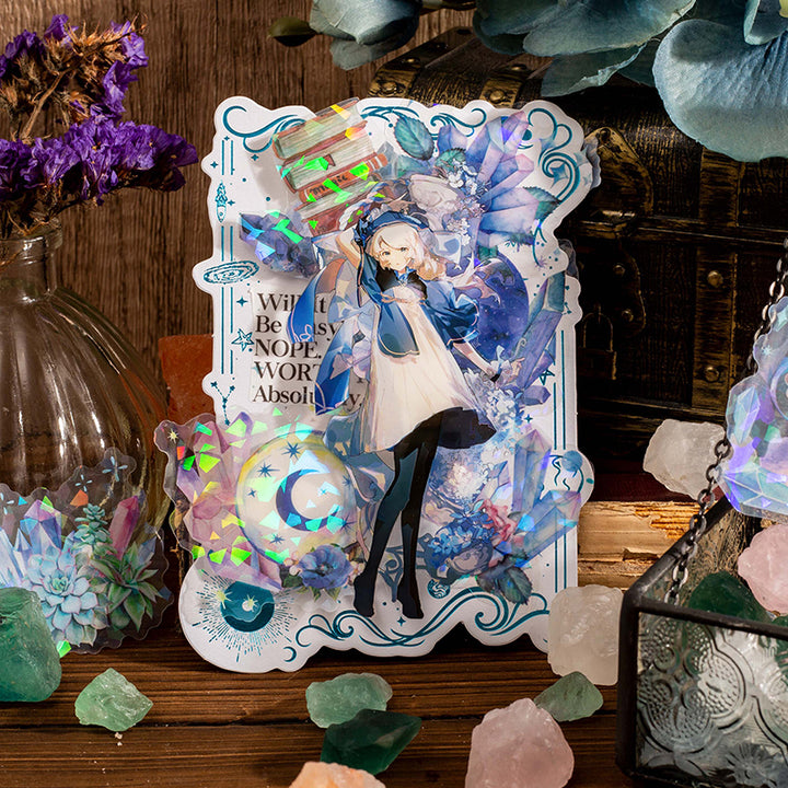 Crystal Story Transparent PET Stickers Light Magic Floral Design