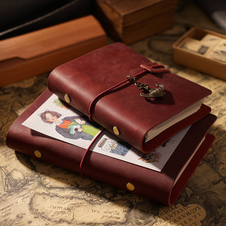 Custom Size Classical Time Handmade Cowhide Planner Burgundy