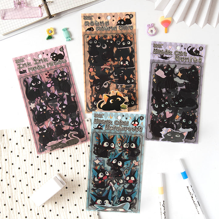 Cute Black Cat Stickers Hakimi Meow Planner Set