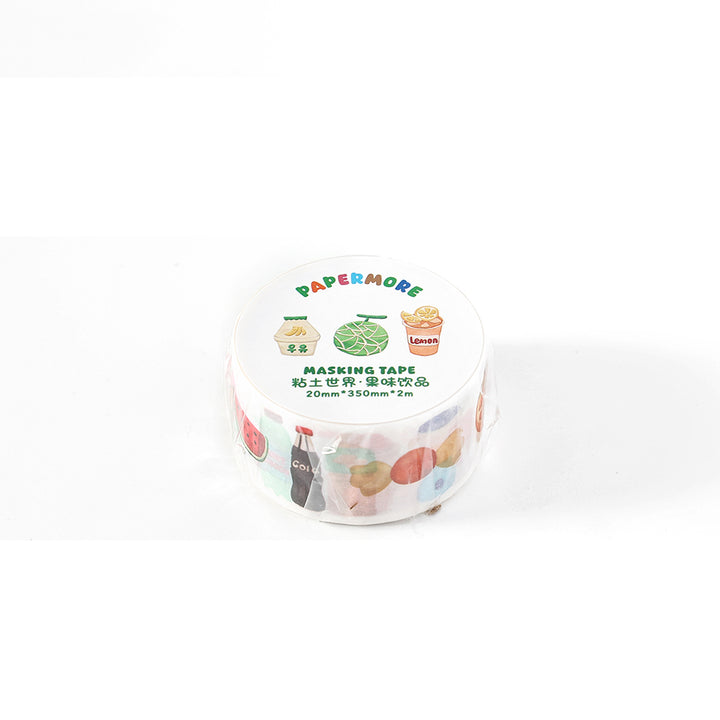 Cute Drink Dessert Planner Washi Tape White Background