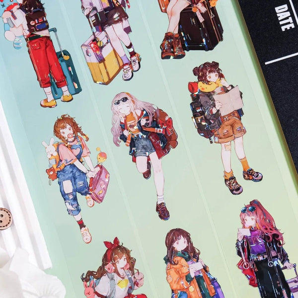 Cute Girl On Travel PET Tape Mountain Hike